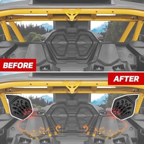 XUTVOTOR 6.5" Rear Speaker Pods for 2024-2025 Can-Am Maverick R, UTV Surround Rear Seat Speaker Mount Brackets for Can Am Maverick R MAX X RS 2024+ Accessories(Speakers Not Included) - Thumbnail 4