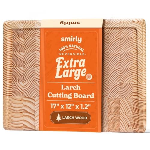 Smirly Non Toxic Larch Cutting Boards for Kitchen [1.2" Thickness][17"Extra Large] Cutting Chopping Board with Deep Juice Groove Heavy Duty & Easy Clean - Image 1