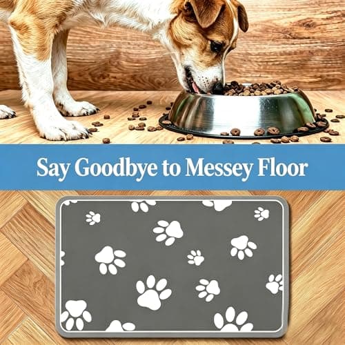 Pet Feeding Mat Absorbent Dog Placemat for Food and Water 24"x 16" - Thumbnail 2