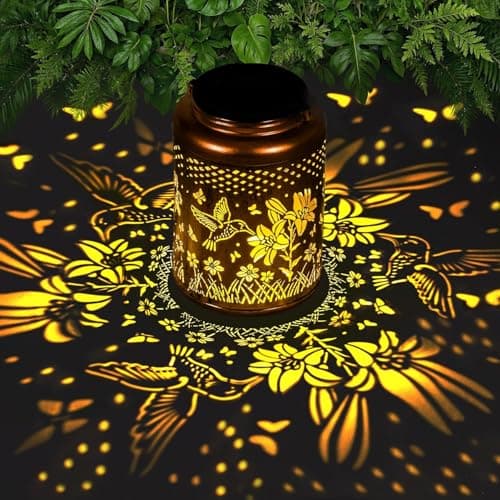 KagoLing Solar Lanterns Outdoor Waterproof Hummingbird Birthday Gifts for Women Mom Grandma, Garden Decor Solar Garden Lights Metal Lanterns Decorative Outdoor for Yard, Patio, Backyard,Porch - Image 1