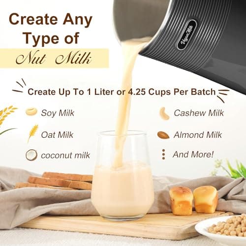 Nut Milk Maker Machine, Almond Milk Maker Machine, Soy Milk Maker Machine, Oat Milk Maker Machine - 8 in 1 Plant Based Milk Maker Machine Works as: Nut Milk Machine, Soymilk Maker & Soup Maker Machine - Thumbnail 6