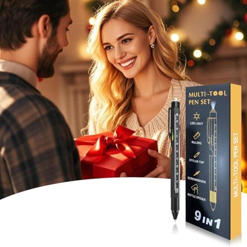 XBllcyiv Fathers Day Dad Gifts for Dad Husband, 9 in 1 Multitool Pen Set with LED, Stylus, Level, Screwdriver, Fathers Day Gift from Daughter Wife Son, Gadgets for Men, Father, Blue, 1 Pack (Orange) - Thumbnail 5