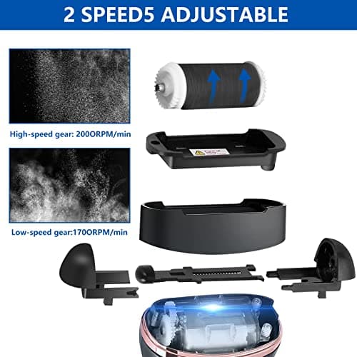 zikillya® Electric Foot Callus Remover, 16 Pack Foot File Pedicure Kit Tools,Waterproof Foot Scrubber Dead Skin Remover with 3 Roller Heads & 2-Speed Power Pedicure Tools for Feet Hands Heel (Black) - Thumbnail 6