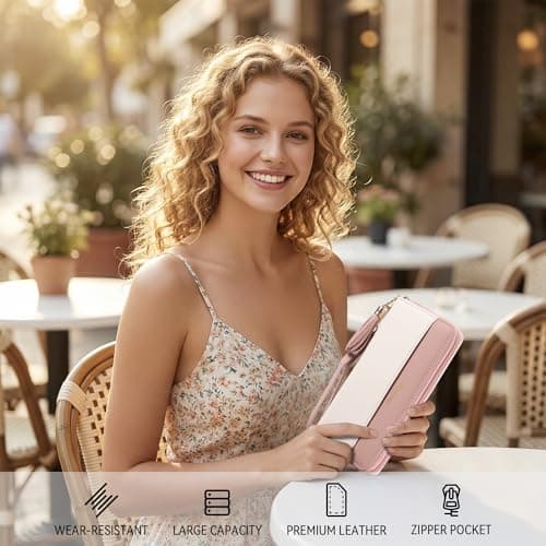 Travelambo Womens Wallet Tassel Bifold Ladies Cluth Wristlet Wrist strap Long Purse - Thumbnail 6