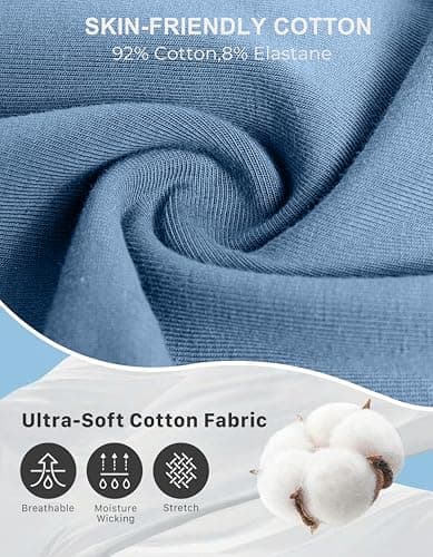 Soothfeel Women's Cotton Sweatpants Lounge Sweat Pants High Waisted Open Bottom Casual Yoga Pants for Women with Pockets, Haze_Blue, 2XLarge - Thumbnail 5