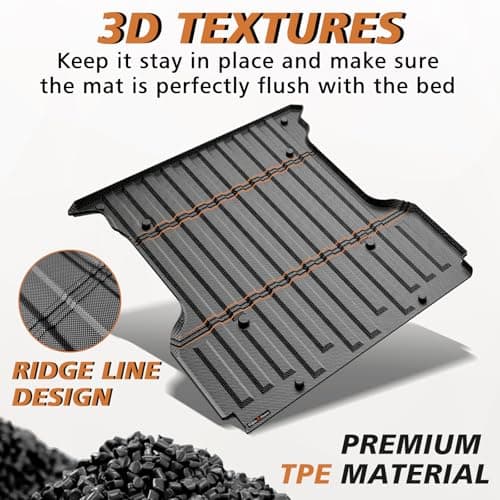TripleAliners Truck Bed Mat Compatible with 2004-2014 Ford F150 Accessories 5.5FT Vehicle Perfectly Flush All Weather Protection TPE Heavy Duty Pickup Car Bed Cargo Mat - Thumbnail 2