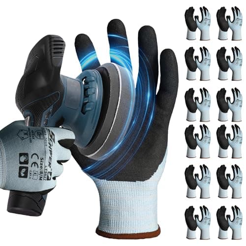 Schwer 12 Pairs Safety Work Gloves with Sandy Nitrile Coating, Extreme Fiber-Abrasion Resistance(Level 6-Certified) Heavy Duty Working Glove with Grip for Men Women, A2 Cut Glove, for Construction, XL - Image 1