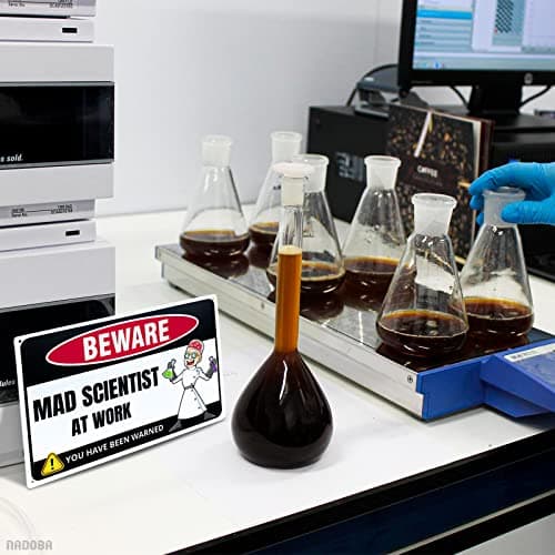 Mad Scientist at Work Desk Decor Tin Sign - Laboratory Posters for Wall - Metal Wall Decor - Science Gifts for Adults - Funny Science Classroom Decor - Party Decorations - Thumbnail 5