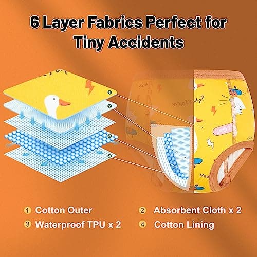 MOEMOE BABY Training Underwear 8 Pack Cotton Potty Training Pants for Toddler Boys and Girls 2-7T - Thumbnail 5