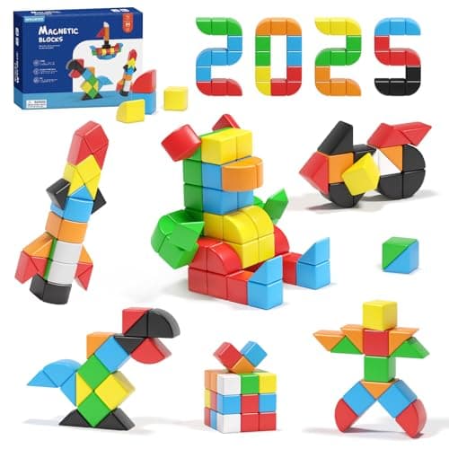 Hiwawind 84pcs Magnetic Blocks,Toys for 3 Year Old Boys & Girls, Sensory Toys for Kids with Autism, STEM Preschool Montessori Toys for Toddlers 3-5, Christmas Toys Birthday Gifts for Grandkids - Image 1