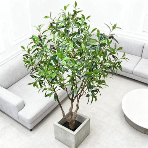 ZSENENT 7.5ft Large Realistic Artificial Olive Tree with Olives - Premium Silk Mediterranean Faux Tree with Bendable Branches & Sturdy Base for Indoor Outdoor Farmhouse Office Decor - Image 1