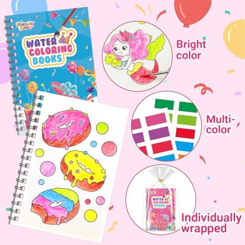 Valentines Coloring Books Party Favors for Kids - 24 Pack Mini Water Coloring Books Paint Sets for Kids Goodie Bags Stuffers Students Classroom Gifts Bulk, Valentines Day Card for Classroom Exchange - Thumbnail 4