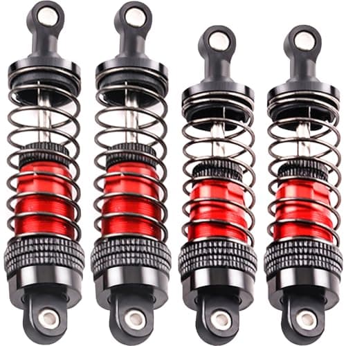 Oil-Fill Shock Absorbers for 1/14 1/16 1/12 RC Cars, 75mm & 81mm Hydraulic Suspension Kit, DIY Refillable Dampers with Alloy Body, Compatible for MJX, HSP, WLtoys, SCY, FMS, Traxxas (Oil Not Included) - Image 1