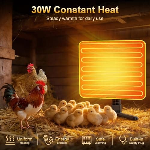 Brooder Plate for Chicks, 50–158℉ Chick Heat Plate with Smart Thermostat, UL Certified Radiant Heating Panel Brooder Heater, 180° Adjustable Angle & Hanging Design for Poultry Brooding & Chicken Coop - Thumbnail 5