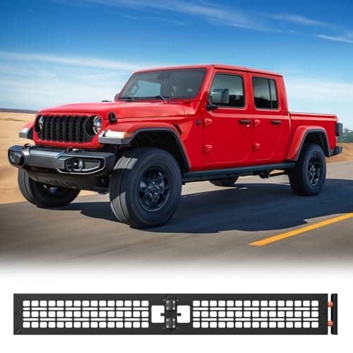 Tecbaba Truck Bed Divider Compatible with 2020-2026 Jeep Gladiator JT Non-Slip Cargo Organizer Management Aluminium Alloy Foldable Keep Organized for Cargo Area All Weather 2025 Gladiator Accessories