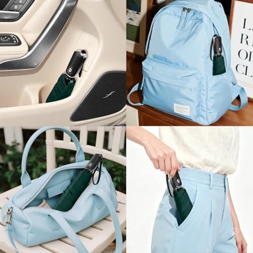 Lejorain Compact Mini Umbrella Automatic - Foldable Portable Rain Umbrella Sturdy Wind Resistant Gifts Tiny Lightweight Umbrellas - Thumbnail 5