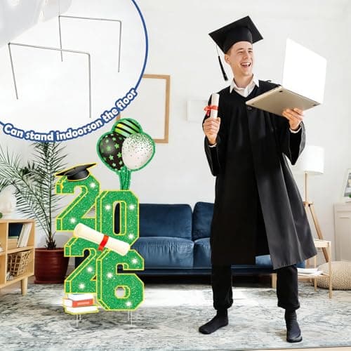 3.5FT Large Class 2026 Graduation Yard Sign Yard Decorations Congrats Graduation Lawn Signs 2026 Grad Yard Signs with Stakes for Outdoor Indoor Congrats Graduation Party Decoration Supplies - Thumbnail 5