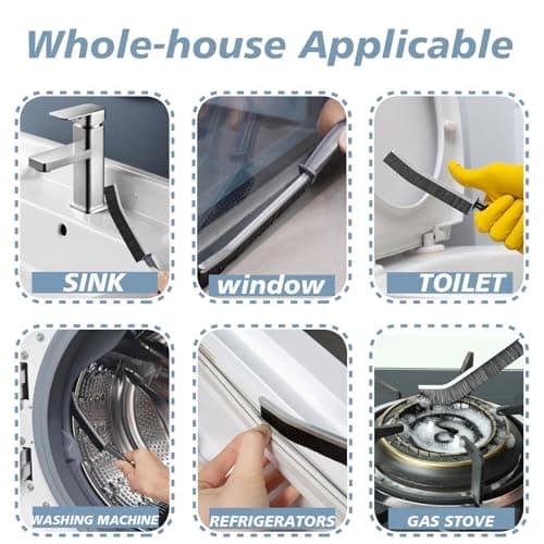 Crevice Cleaning Brush Magic Brush Tool, Bathroom Tile Groove Gap Radiator Window Sink Alloy Cleaning Scrubbing Brushes with Long Handle, Thin Cleaning Supplies for Home Kitchen Narrow Corners - Thumbnail 5