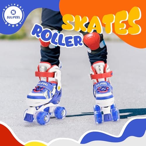 SULIFEEL Rainbow Unicorn 4 Size Adjustable Roller Skates for Girls Boys for Kids Ages 3-5 5-8 6-12 Children Skates Indoor Outdoor - Thumbnail 6