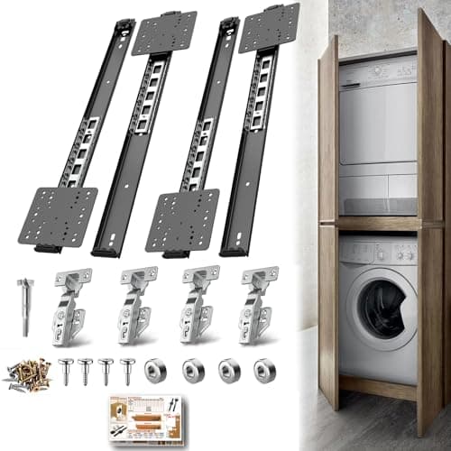 Loodmeo 20" Hidden Cabinet Door Slide,48lb Capacity Pro Kit with Forstner Bit & Soft-Close,for Hidden Cabinet Doors,Pocket Door Hardware for Kitchen, Pantry, Closet - Image 1