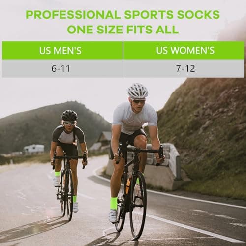 NIcool Men'S Running Socks Green, 3 Pairs St Patrick's Day Socks Cushioned Cycling Athletic Socks For Womens Comfortable Bright Green Seamless Compression Quarter Socks For Tennis Hiking, Neon Green - Thumbnail 5