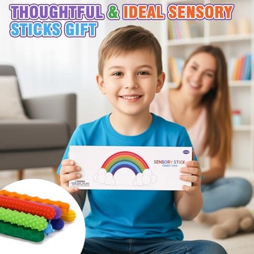 FunisFun Sensory Sticks Fidget Toys for Adults Stress Relief, 8 Pack Silicone Twisting Quiet Sensory Toys for Kids Autism ADHD Calm Down Corner Supplies (Multicolor-1) - Thumbnail 6
