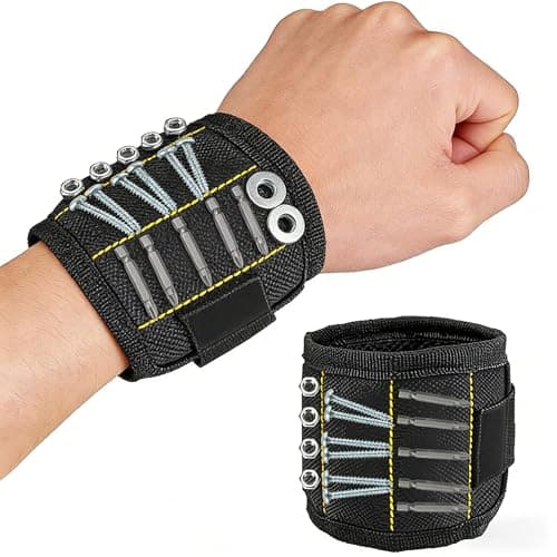 PAIGOIN Magnetic Wristband for Tools,Screws,Nails,Screwdriver and Drill Bit,with Powerful Magnets Screw Holder, for Dad Husband Men Grandpa Boyfriend from Daughter Son Wife - Image 1