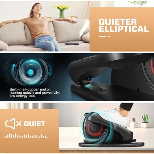 ANCHEER Under Desk Elliptical Machine, Electric Seated Pedal Exerciser, Mini Elliptical Machines, LCD Display Monitor, Portable Quiet Elliptical Machine, Leg Exerciser for Home (Dark Black) - Thumbnail 3