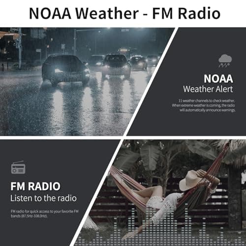 Gaswei GU1 Long Range Rechargeable Two Way Radios for Adults, GMRS Walkie Talkies with NOAA Weather Alert & Flashlight, 60 Channels, VOX, FM Radio, for Job Site, Construction, Hiking, Camping​​ - Thumbnail 3