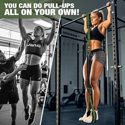 KUTIZE Pull Up Assistance Bands, Pull Up Bar Resistance Bands, Pull Up Bands for Enhanced Strength Training, Muscle Training, 3 Heavy-Duty Adjustable Pull Up Assist Strap & Comfortable Foot Strap - Thumbnail 2