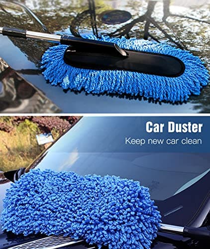 YeewayVeh Car Duster Kit, 2 Pack Car Dust Brush Set with Microfiber Pollen Dusters Scratch Free, Extendable Duster Brush & Dash Duster for Exterior Interior Cleaning Tools - Thumbnail 4