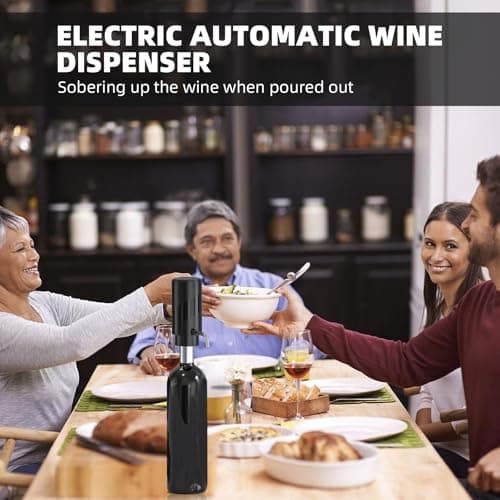AREYCVK Wine Aerator Electric Wine Decanter Automatic Wine Aerator, Wine Dispenser Wine pourer with USB Rechargeable,Wine Lover for women&Men(Black-ABS) - Thumbnail 5