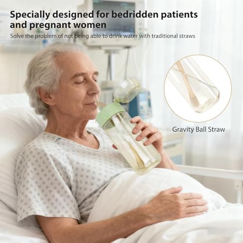 PPSU Water Bottle for Postpartum & Bedridden Care, Sip-Controlled Flow & Anti-Choking Design, Patented Leak-Proof Easy Drinking Cup with Straw, Spill-Proof for Seniors, Pregnancy & Recovery(17oz) - Thumbnail 3