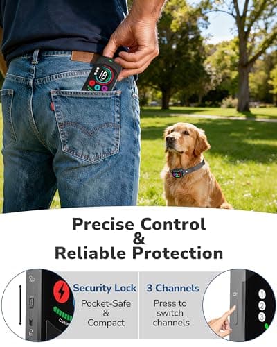 Canivix Dog Shock Collar with Remote Control, 3300FT Dog Training Collar with Beep/Vibration/Shock, Security Lock, IPX8 Waterproof Ecollar Rechargeable for Small Medium Large Dogs - Thumbnail 5