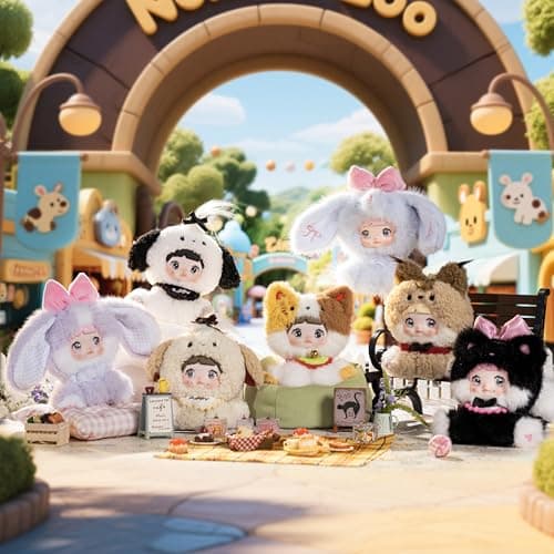 POP JOY Nommi Plush Blind Box Sitting Zoo Series Soft Vinyl Stuffed Collectible Toy Figures Cute Animal Surprise Mystery Gift 3+ Single Box - Thumbnail 4