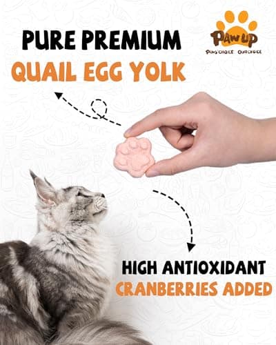 PAWUP Freeze Dried Cat & Dog Treats, Natural Quail Egg Yolk, Rich in Antioxidants Cranberry Added, High-Protein Pet Snacks for Coat & Urinary Health, 3.5 oz - Thumbnail 2