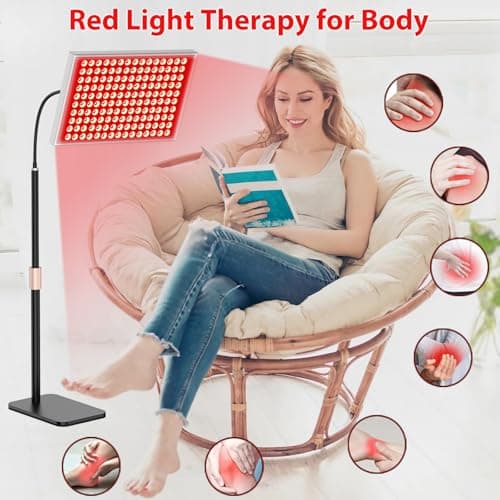 Red Light Therapy for Body and Face, Infrared Light Therapy Lamp 660nm Red Light and 850nm NIR LED Panel Light with Adjustable Stand, Infrared Redlight Therapy Device for Body Use at Home/Office/Gym - Thumbnail 2