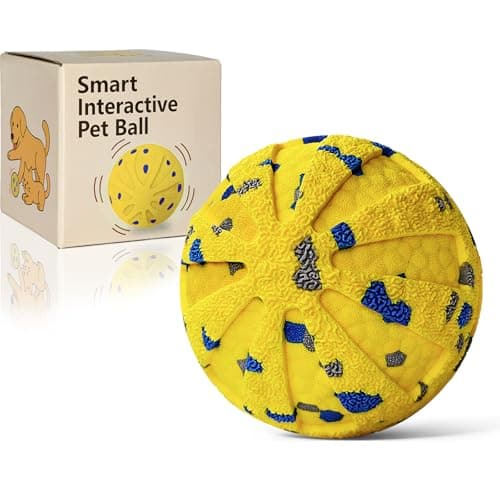 JoyBruko Interactive Dog Toys Ball, Moving Dog Toys to Keep Them Busy, Automatic Self Rolling & Bouncing, Soft E-TPU Material IPX7 Waterproof, Enrichment for Small Medium Large Breeds, Yellow - Image 1