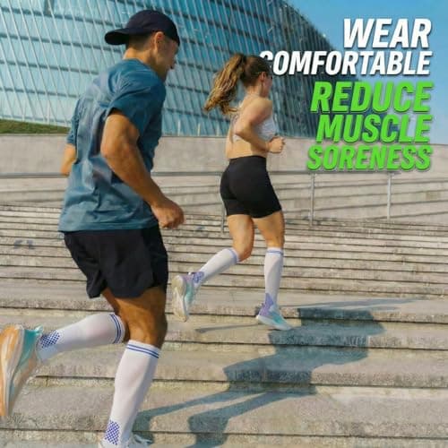 Compression Socks (20-30mmHg) for Men & Women – Best Compression Socks for All Day Wear, Better Blood Flow, Swelling! (S/M, White) - Thumbnail 6