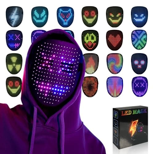 MOYACA Led Mask Light up Mask with Gesture Sensing, Cool Toys Glowing Masks Great Gifts for Halloween Christmas Birthday Costume Party - Image 1