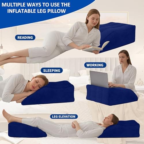 Inflatable Leg Pillow for After Surgery – Leg Elevating Pillow for Back Support,Swelling & Circulation,Portable Wedge Pillow for Leg Support,Travel,Recovery,Knee Surgery,Back Pain & Everyday Comfort - Thumbnail 4