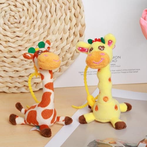 LLUKEME Cute Soft Giraffe Plush Keychain, 4.9 Inch Kawaii Stuffed Animal, Versatile Keychain Backpack Charm, Bag Decor Accessory, Adorable Gift for Kids Adults Birthday Christmas (Spots) - Thumbnail 6