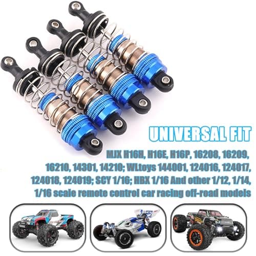 Oil-Fill Shock Absorbers for 1/14 1/16 1/12 RC Cars, 75mm Hydraulic Suspension Kit, DIY Refillable Dampers with Alloy Body, Compatible for MJX, HSP, WLtoys, SCY, FMS, Traxxas (Oil Not Included) - Thumbnail 3