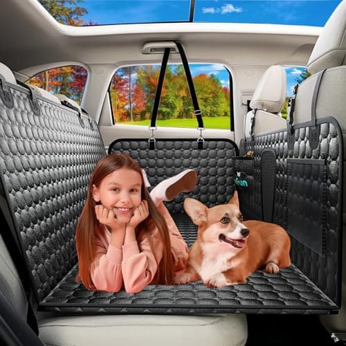 Back Seat Extender for Dogs, PU Leather Waterproof Dog Car Seat Cover for Back Seat with Hard Bottom Holds 400LBs, 2025 Upgraded Sturdy Dog Hammock for Cars/Trucks/SUVs, Anti-Scratch, Easy to Clean - Image 1