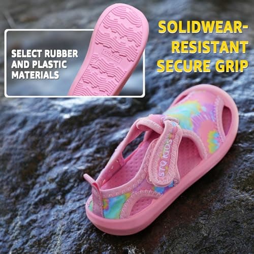 STQ Toddler Water Shoes Cute Aqua Swim Beach Shoes Quick Dry Outdoor Summer Sandals for Girls 7 M US Toddler - Thumbnail 4