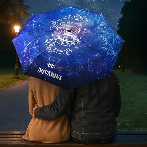ECOBRELLA Collapsible Travel Automatic Umbrellas-Waterproof Lightweight Sturdy Umbrellas with Unique Constellation-Gift for Women and Girls - Thumbnail 2