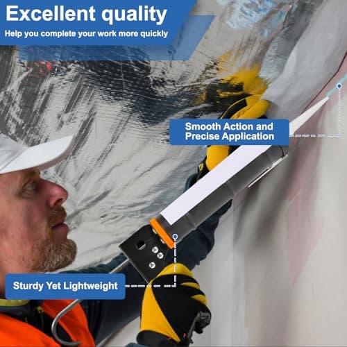 Professional Caulk Gun Kit, White Silicone Sealant + Caulk Gun + Caulking Tool Kit - All-Purpose 100% Silicone Caulk (10 oz Tube), with Caulk Gun, Smoothing Tool, Scraping Tool and Masking Tape - Thumbnail 3