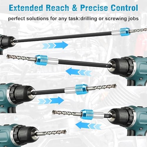 Lytool 4PCS Impact Drill Bit Extension Set, 1/4" Hex Shank Magnetic Bit Holder with Quick Release, Screwdriver Extender for Impact Driver & Tight Spaces，2-3/8", 4", 6", 12" - Thumbnail 6
