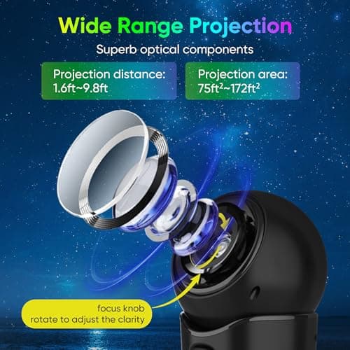 Galaxy Projector for Car,4 in 1 Portable Car Roof Star Projector,360° Rotating Galaxy Light Projector with Adjustable Knob for Car,Gifts,Room Decor - Thumbnail 4
