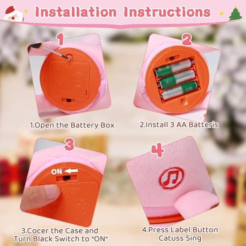 Dancing Talking Giraffe with Golden Antlers Toy, Stuffed Animal Baby Toy Repeating What You Say, Glowing Musical Electronic Giraffe with Golden Anlters Easter Gifts for Toddlers 1-3 Years Old (pink) - Thumbnail 6